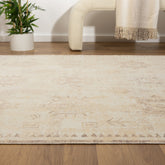 2' x 3' Beige Abstract Washable Non Skid Area Rug
